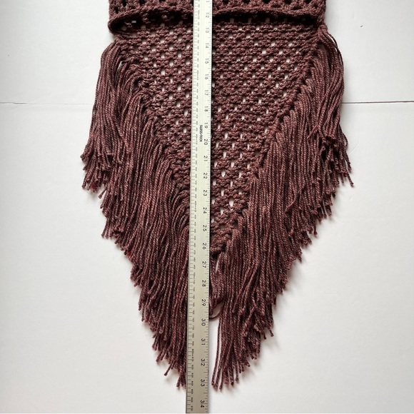 Boho Crochet Festival High Low Skirt Loose Knit Beach Swim  Cover Up Fringe Sz S - Picture 8 of 14